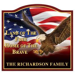 The Home of the Brave Personalized Welcome Sign 6061 001 1 1