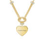 Personalized ILoveYou Golden HeartDiamond Necklace Free Matching Necklace 12277 0043 c back