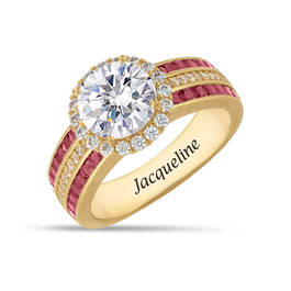 Personalized Birthstone Diamonisse Halo Ring 11317 0013 g july