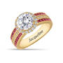 Personalized Birthstone & Diamonisse Halo Ring, Personalized Birthstone Diamonisse Halo Ring 11317 0013 g july