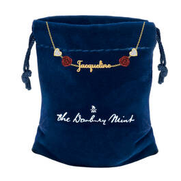 Personalized Diamond Rose Necklace 10467 0013 g gift pouch