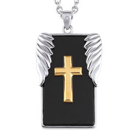 Strength and Protection For My Son Diamond and Onyx Pendant 6780 001 1 2