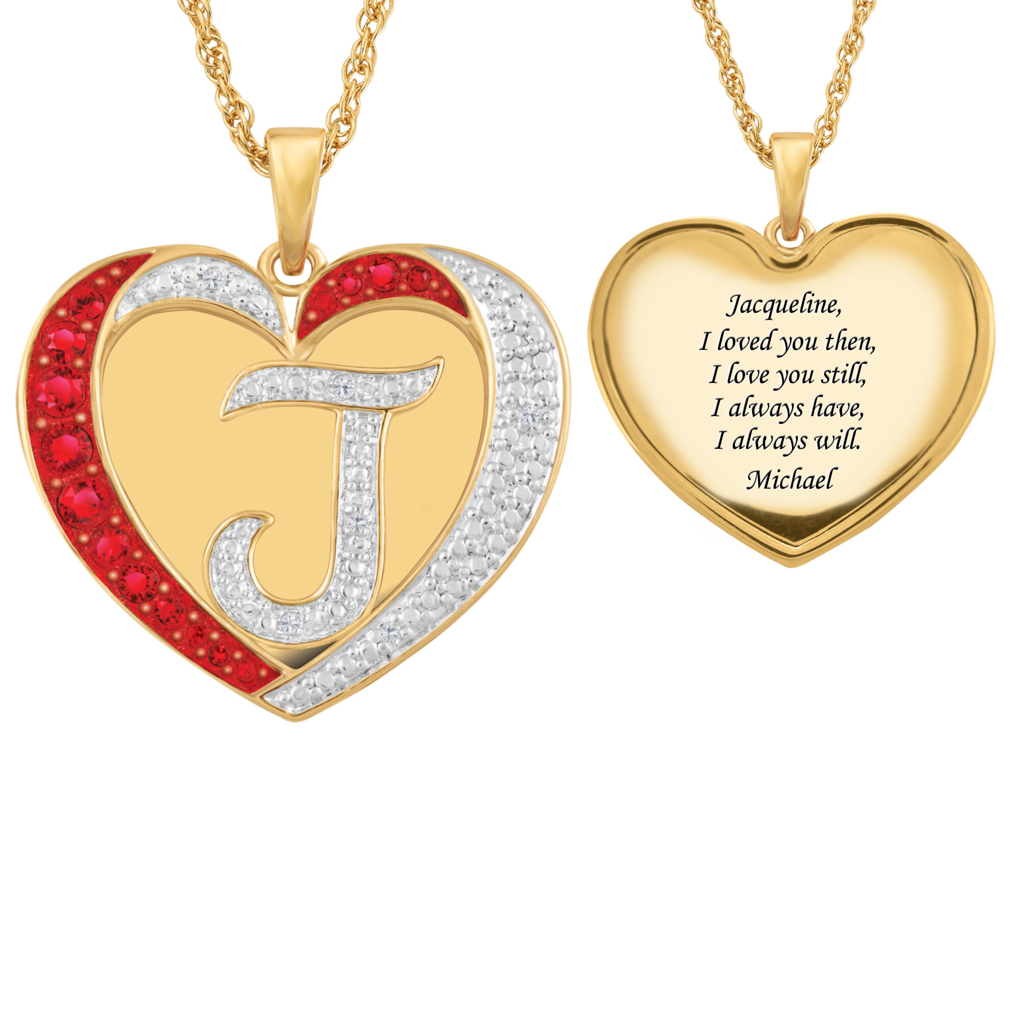 Personalized Diamond Initial Heart Pendant