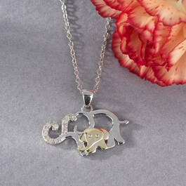 Mother Child Diamond Elephant Pendant 11142 0741 m lifestyle