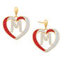 Diamond Initial Heart Earrings 2300 0094 m initial