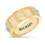Personalized Birthstone Initials Ring, Personalized Birthstone Initials Ring 11010 0013 d march