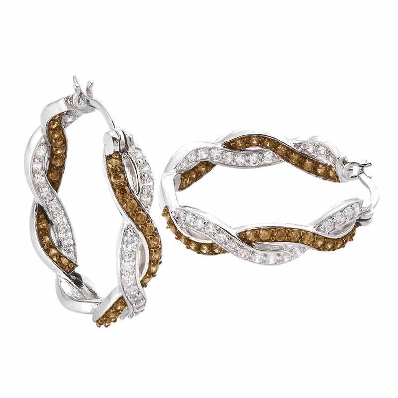 Chocolate Swirl Diamonisse Inside Out Hoops 4923 001 4 2