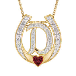 Diamond Initial Horseshoe Pendant 11352 0019 d initial