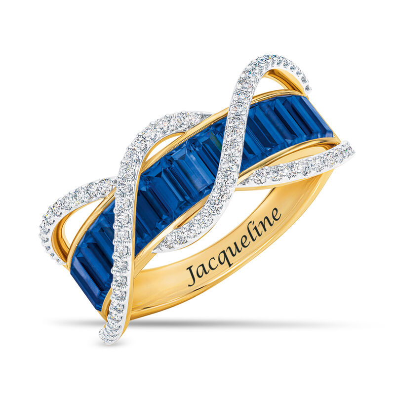 Personalized Birthstone Wave Ring 10949 0011 i september