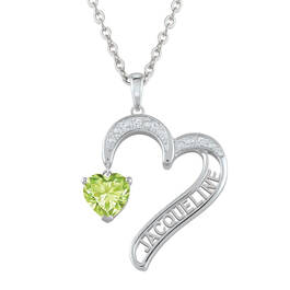 Diamond and Birthstone Heart Pendant 12169 0010 h august