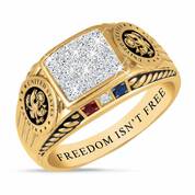 FREEDOM ISNT FREE US Army Diamond Patriot Ring 5958 005 0 1