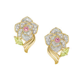 Birthstone Diamond Rose Earrings 11896 0012 j october