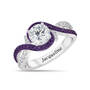 True Beauty Birthstone & Diamonisse Ring, Personalized True Beauty Birthstone Diamonisse Ring 11316 0014 b february