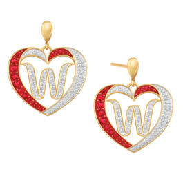 Diamond Initial Heart Earrings 2300 0094 w initial