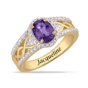 Birthstone & Diamond Harmony Ring 12354 0015 b february