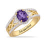 Personalized Birthstone & Diamond Harmony Ring, Birthstone & Diamond Harmony Ring 12354 0015 b february
