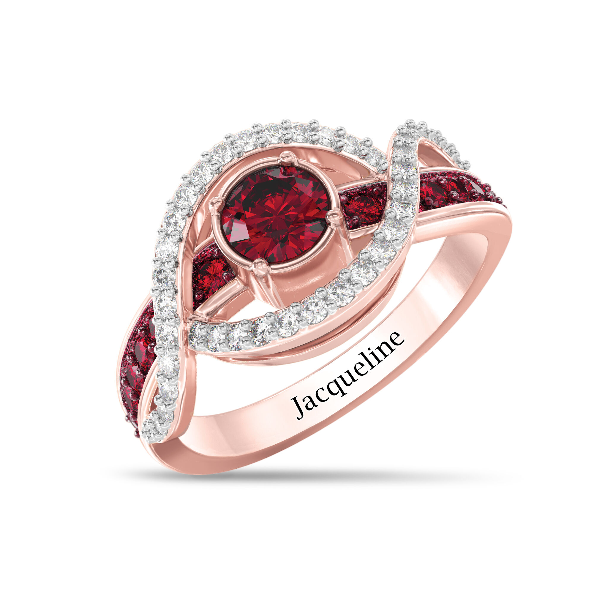 Personalized Birthstone Wave Ring from the Danbury Mint