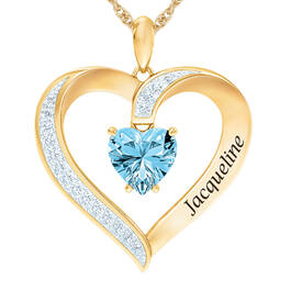 The Birthstone Heart Pendant 6015 0026 c march