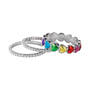 Rainbow of Hearts Stackable Ring Set 11937 0013 c flat