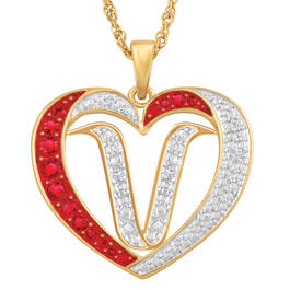 Personalized Diamond Heart Pendant 2300 0011 v initial V