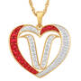 Personalized Diamond Heart Pendant 2300 0011 v initial V