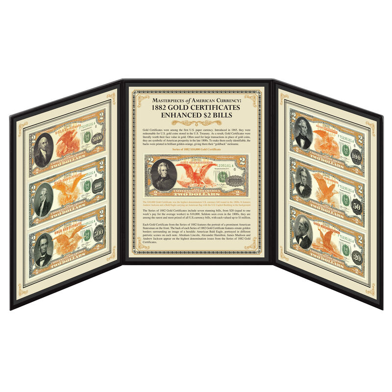 1882 Gold Cert Enhanced $2 Bills 10449 0024 a main
