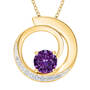 Genuine Birthstone & Diamond Swirl Pendant, Birthstone Galaxy Pendant 11165 0016 b february