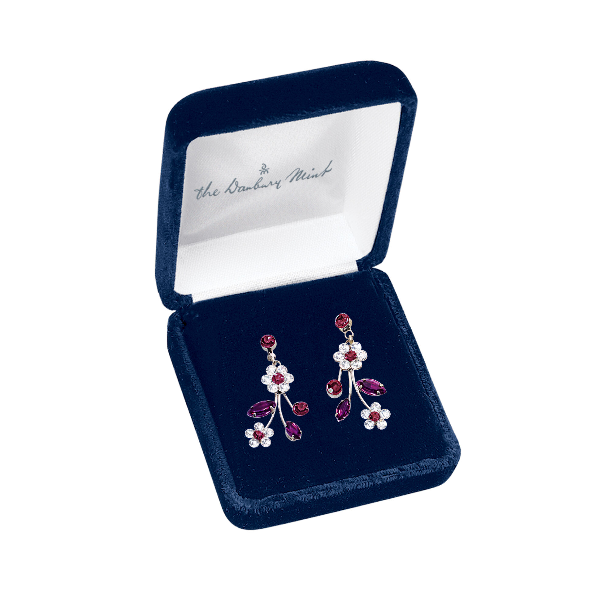 Mulberry Blooms Crystal Earrings