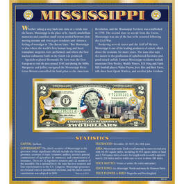 The United States Enhanced Two Dollar Bill Collection 6448 0031 a Mississippi