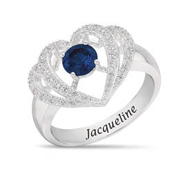 Personalized Genuine Birthstone Diamond Ring 11066 0016 i september