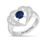 Genuine Birthstone & Diamond Ring, Personalized Genuine Birthstone Diamond Ring 11066 0016 i september