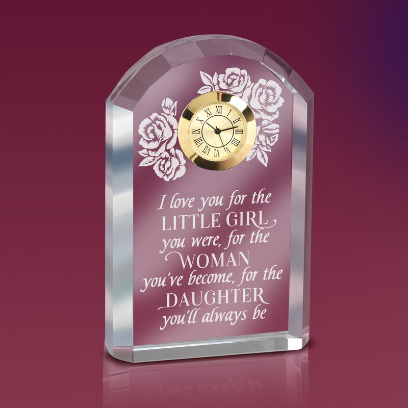 For The Daughter You ll Always Be Crystal Desk Clock 10697 0015 b clock