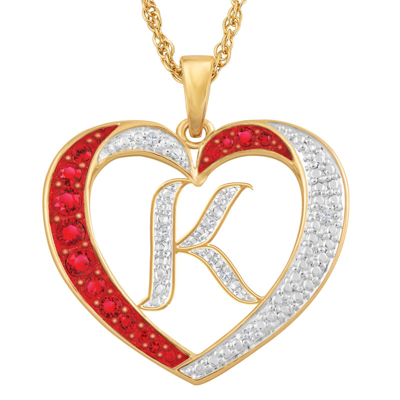 Personalized Diamond Heart Pendant 2300 0011 k initial K