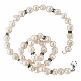 Pearl  Black Diamond Necklace 6062 001 0 3