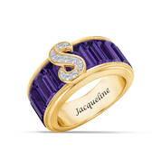Personalized Birthstone Diamond Initial Ring 11033 0016 b february