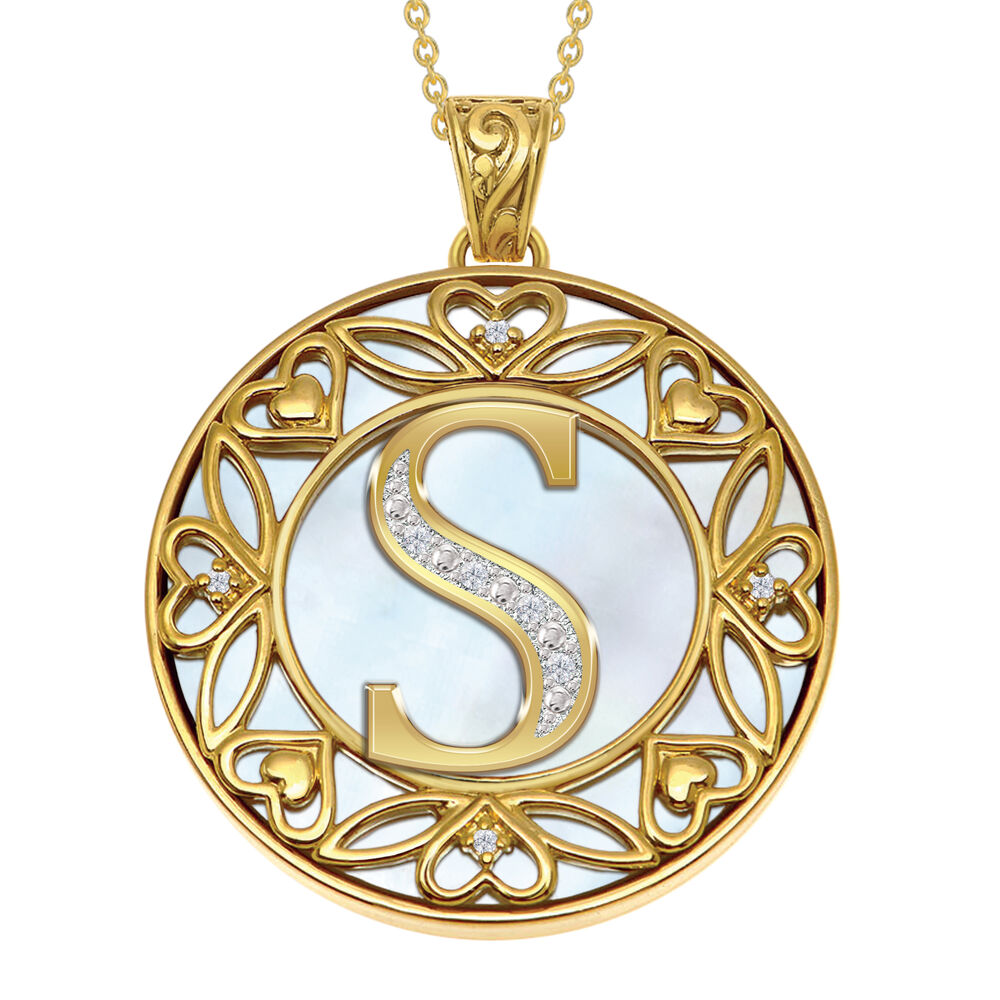 Diamond cut initial pendant