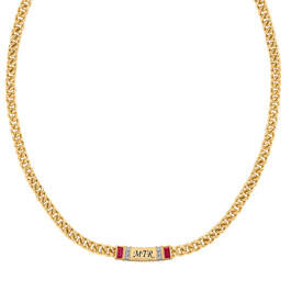 Birthstone & Diamond Monogram Necklace 12372 0013 a main