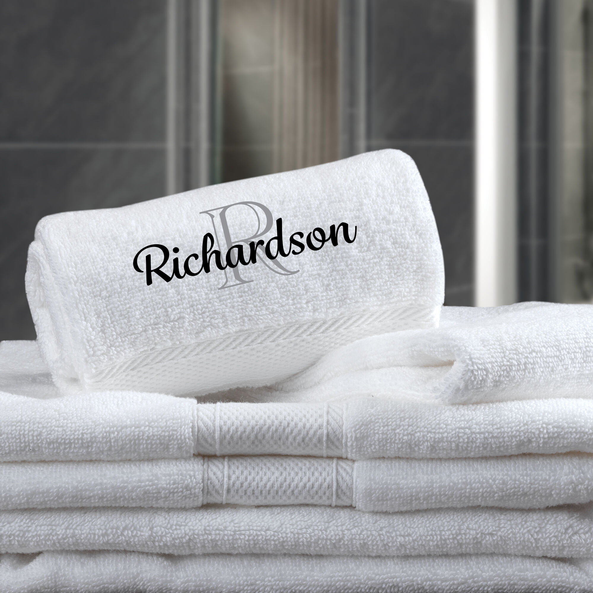 The Personalized Luxury Towel Set 10058 0034 c rack