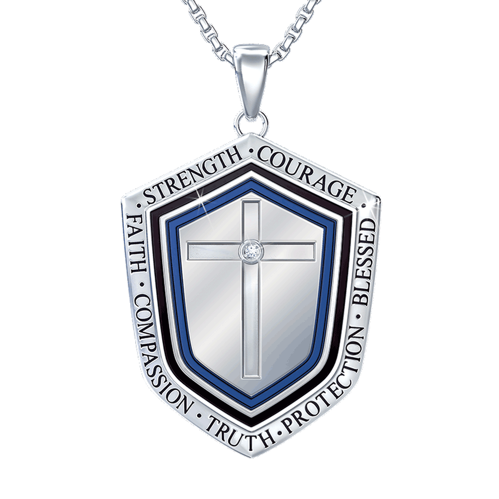 Blessed Grandson Shield Pendant