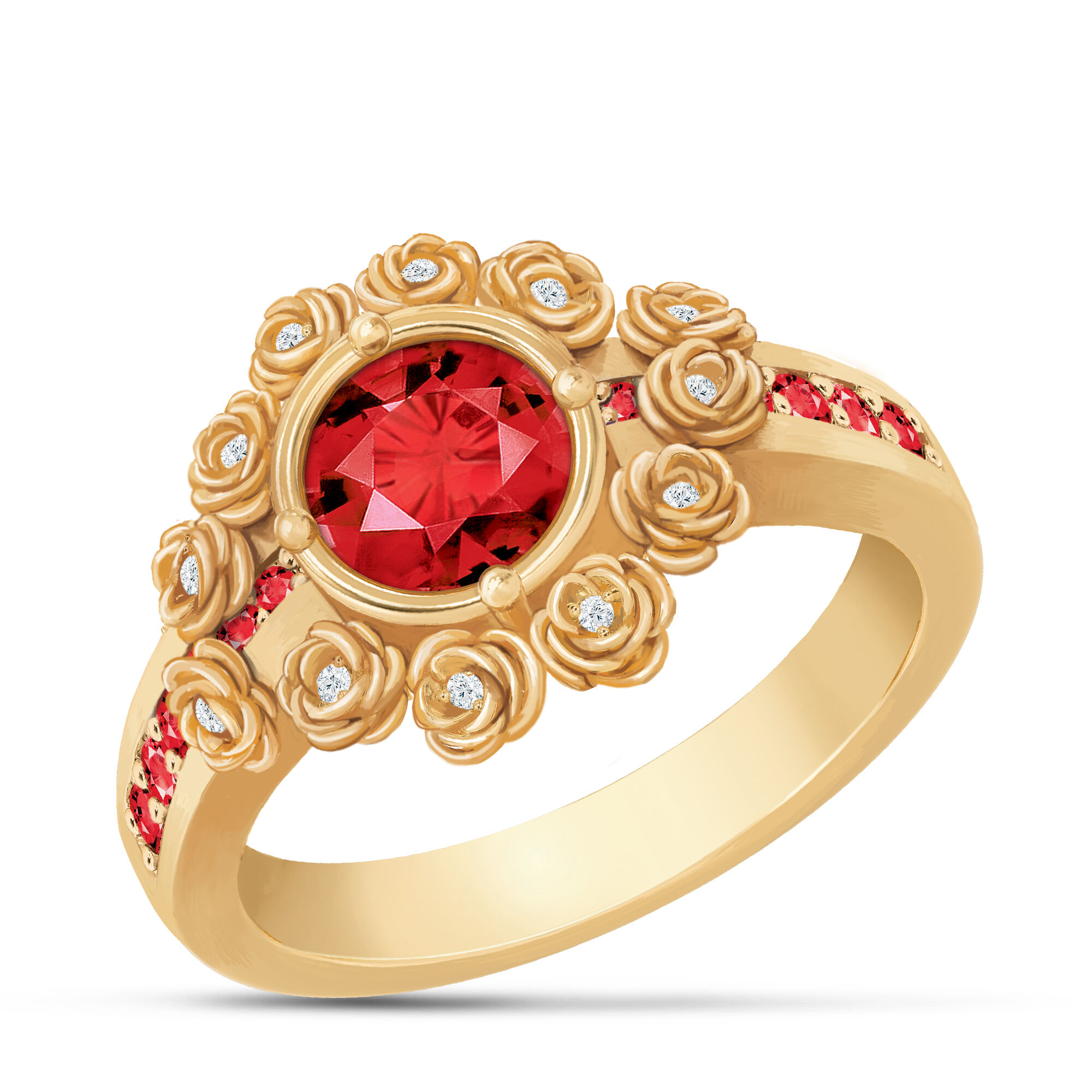 A Dozen Roses Birthstone Diamond Ring 6874 0018 g july