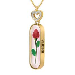 Rose Bud Personalized Diamond Pendant 1170 009 3 1