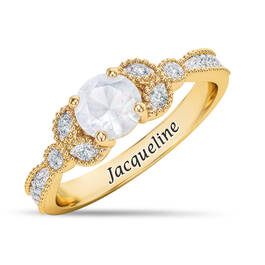 Personalized Genuine Birthstone Diamond Ring 11160 0011 f june