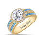 Personalized Birthstone & Diamonisse Halo Ring, Personalized Birthstone Diamonisse Halo Ring 11317 0013 c march