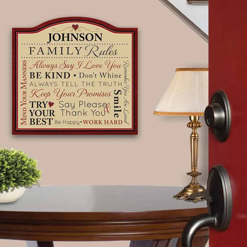 Family Rules Personalized Indoor Plaque 2138 001 9 2