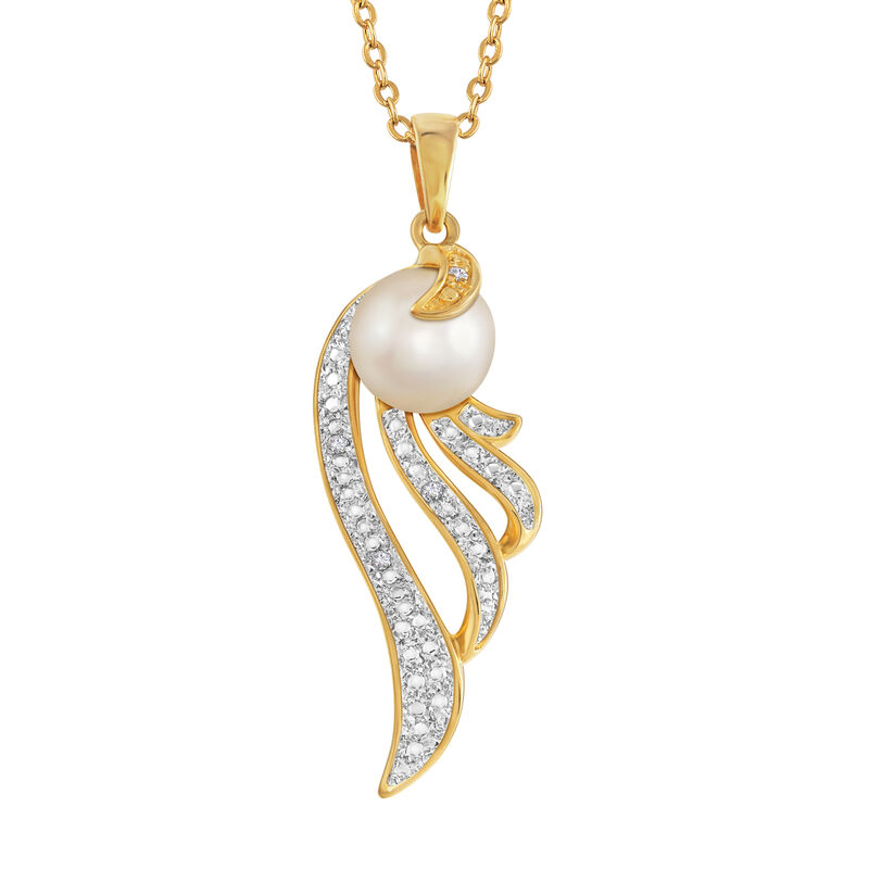 Safe in His Wings Pearl and Diamond Necklace 6798 0011 a main
