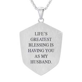 For My Husband Diamond Shield Pendant 6204 001 9 2
