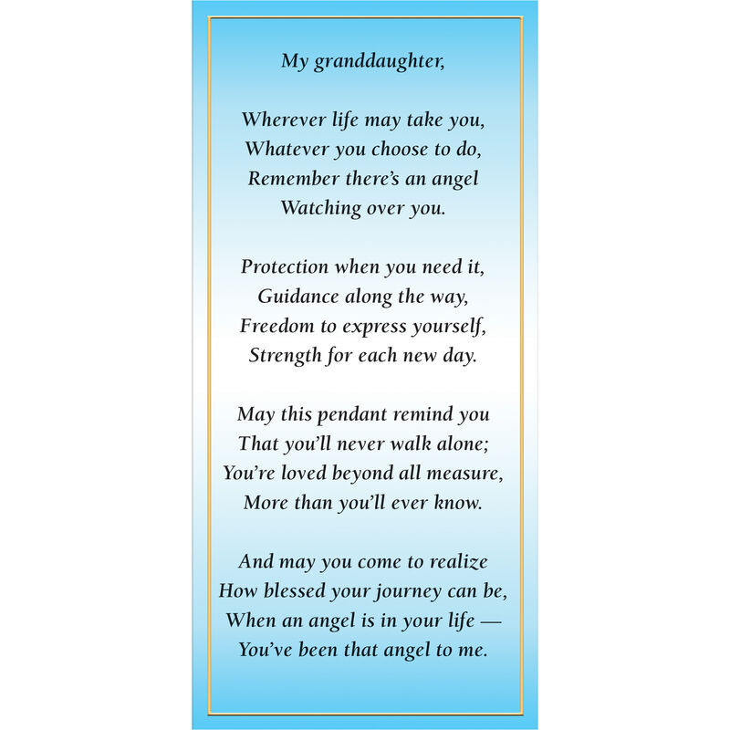 My Angel Granddaughter Diamond Pendant 6848 0011 b poem