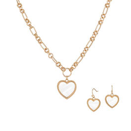 Golden Beauty Heart Necklace&Earrings 11973 0026 a main