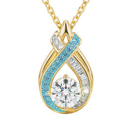 Birthstone Swirl Pendant with Free Matching Earrings 12210 0027 c march