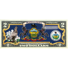 State Bird and Flower Enhanced $2 Bill Collection 11346 0018 a Pennsylvania